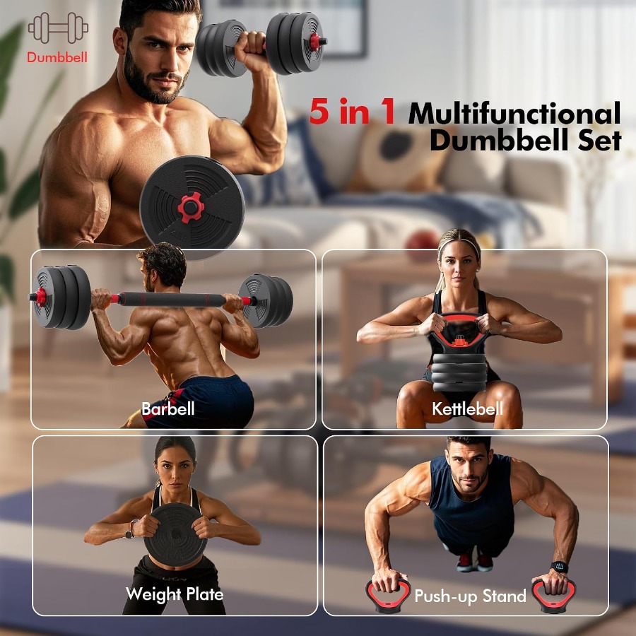 Adjustable Dumbbells Set, 60LB - Kettlebell review and price