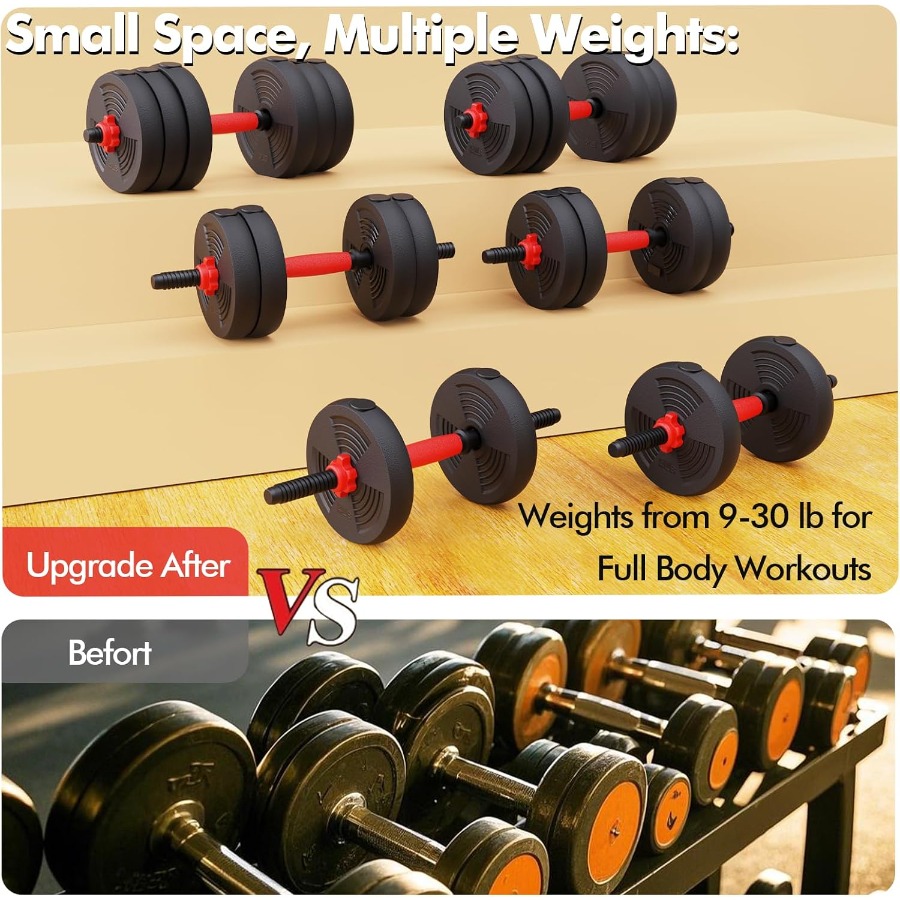 Adjustable Dumbbells Set, 60LB - Kettlebell review and price